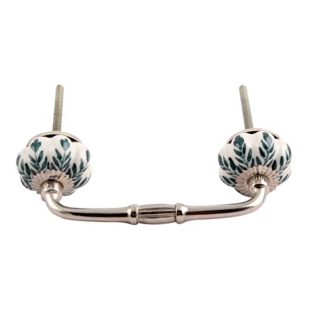 Green Leaf Medium Ceramic Bridge Handle