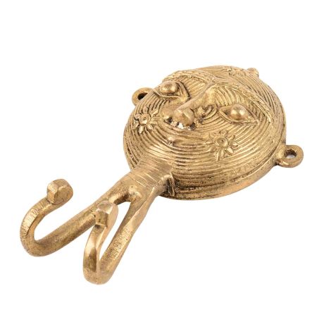 Handmade Tribal Woman Face Patina Brass Hooks