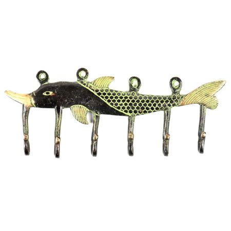 Brass Vintage Dolphin Six Wall Hooks