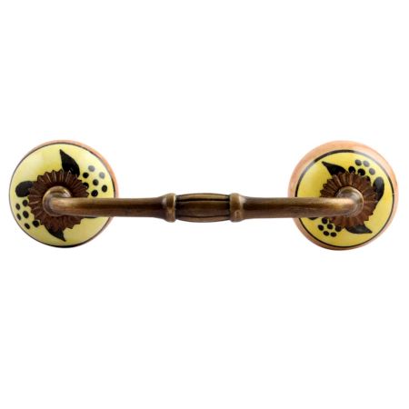 Black Leaf Ceramic Bridge Handle