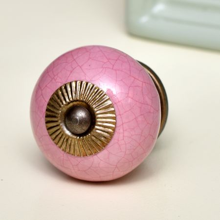 Pink-Black Crackle Ceramic Dresser Knob Online