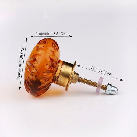Amber Big Daisy Glass Cabinet Knobs