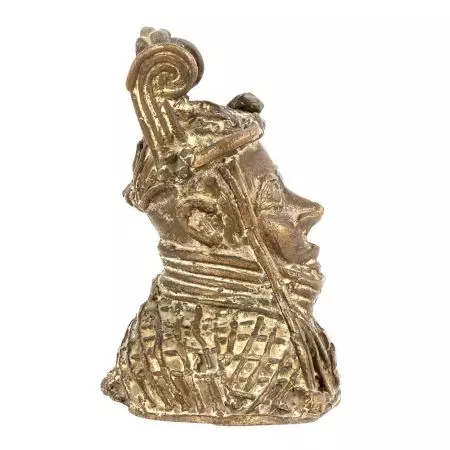 Tribal Art Benin Bronze Bust Oba of Benin