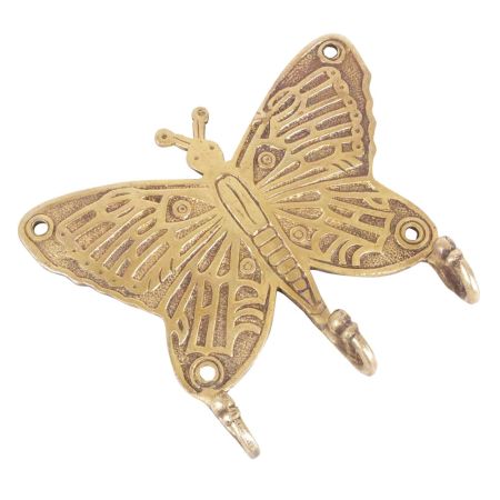 Vintage Style Brass Butterfly Wall Hooks