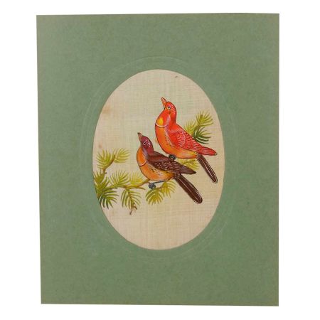 Water Color Fabric Love Birds Painting