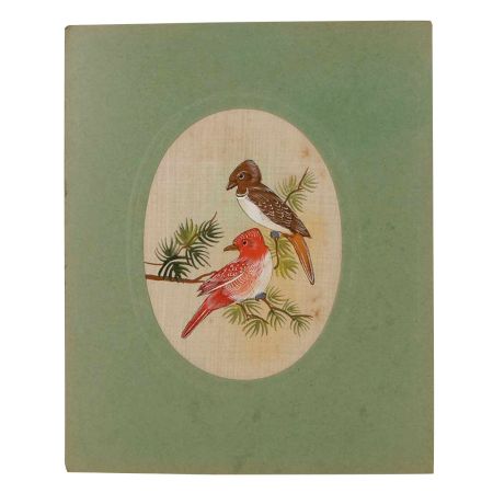 Bird On Branch Art Nature Ethnic Fabric Painting
