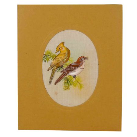 Lovely Birds Fabric Water Color Painting