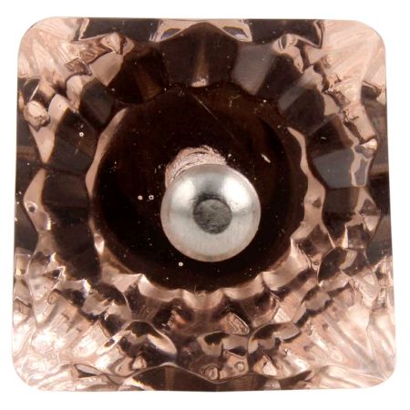 Pink Glass Square Cut Wine Stopper