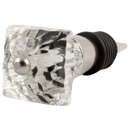 Clear Glass Square Cut Wine Stopper