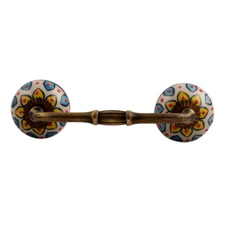 Yellow Sunflower Flower Ceramic Bridge Handle