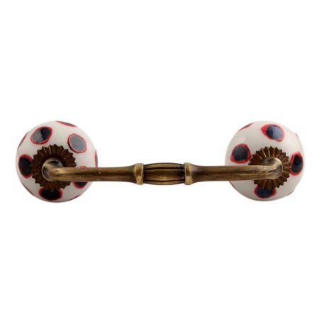 Navy Blue Dot Ceramic Bridge Handle