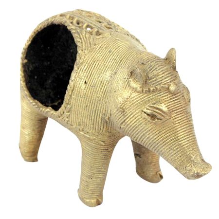 Brass Dhokra Art Pig Napkin Holder