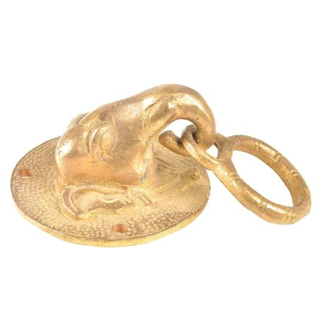 Brass Elephant Face Door Knocker