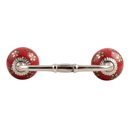 Golden Tiny Flower Ceramic Bridge Handle