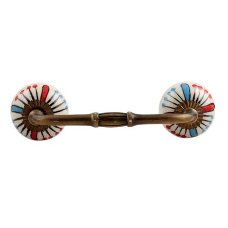 Blue and Red Ceramic Bridge Handle