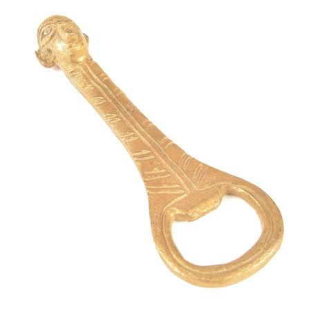 Brass Bottle Opener Souvenir African Figurine Face