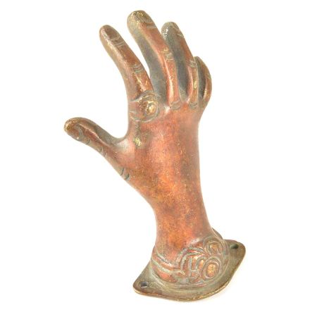 Brass Hand Door Handle Door Pull Red Patina