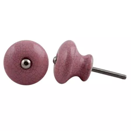 Pink Black Crackle Ceramic Dresser Knob Online