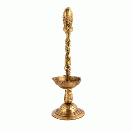 Brass Parrot Holding Hanging Oil Lamp