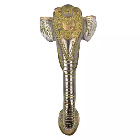 Patinated Brass Decorative Elephant Door Handle