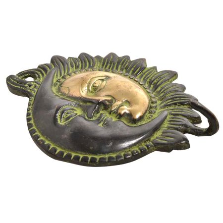 Brass Sun Moon Half Face Wall Hooks