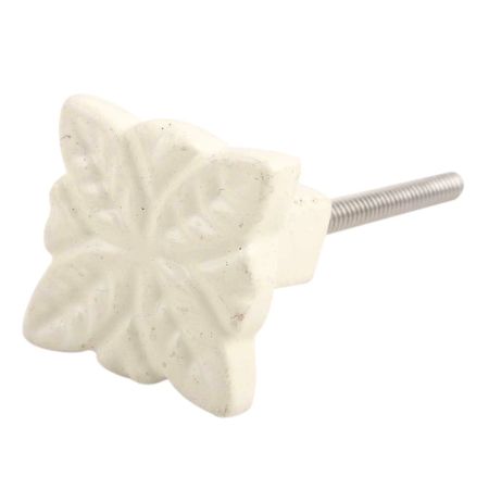 Cream Four Leaf Metal Knobs