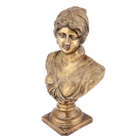 Bronze Sculpture Lady Bust Statue 16.14 inches