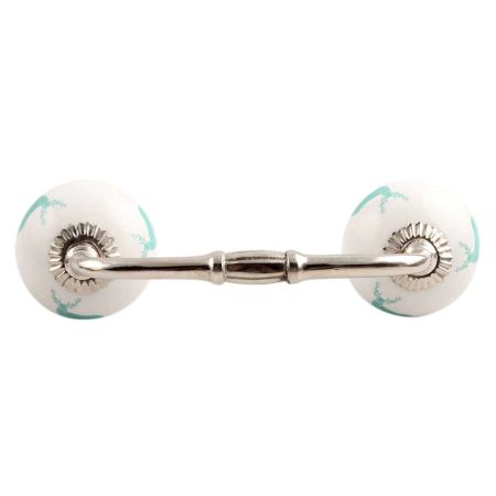 Sea Green Standing Rein Deer Pattern Ceramic Bridge Handle
