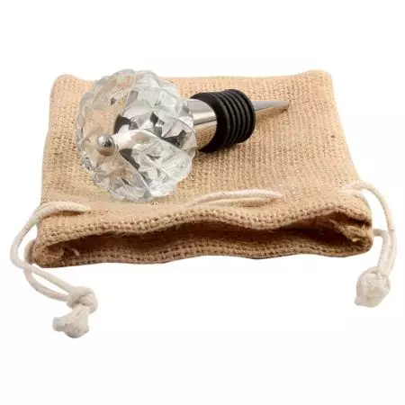 Clear Beautiful Fine Cut Glass Wine Stopper
