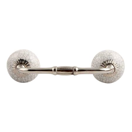 White Crackle Ceramic Bridge Handle
