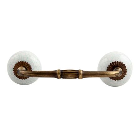 White Green Crackle Ceramic Bridge Handle