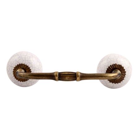 White Purple Crackle Ceramic Bridge Handle