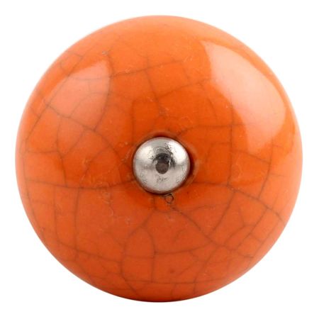 Orange Crackle Ceramic Wine Stopper