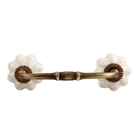 Cream Melon Cackle Ceramic Bridge Handle