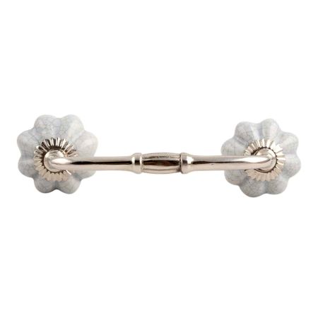 Steel Grey Crackle Ceramic Melon Bridge Handle