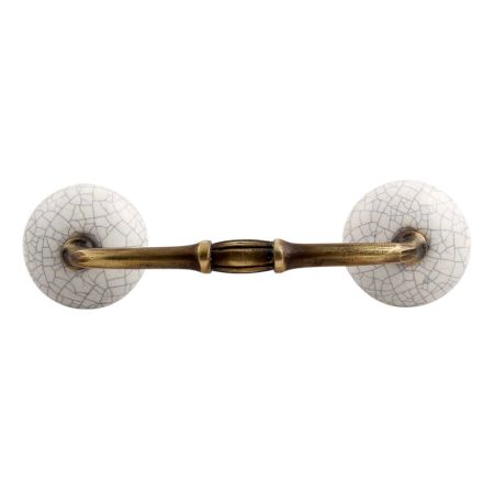 White and Black Crackle Ceramic Bridge Handle