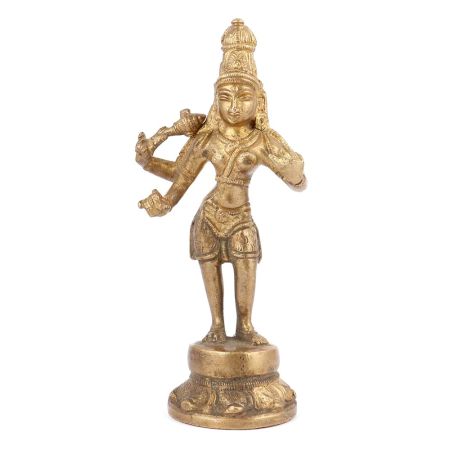 Brass Pot With Tribal Art Engraving In Centre