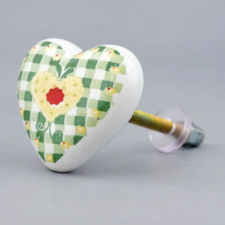 Leaf Heart Ceramic Knob