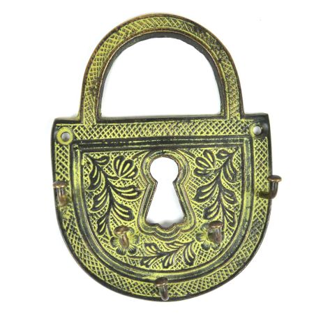 Bronze Decor Hooks Padlock Key Hooks with Patina
