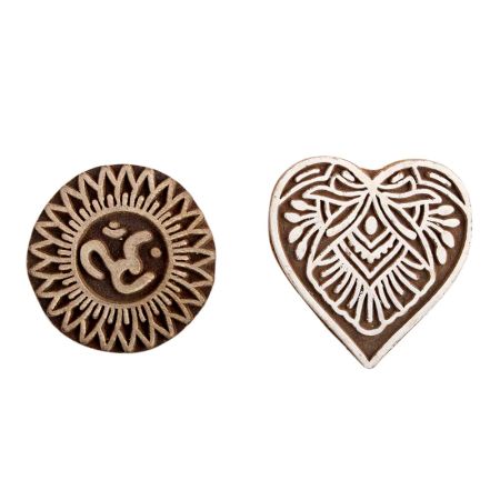 Set of 2 Piece New Mix Wooden Printing Block