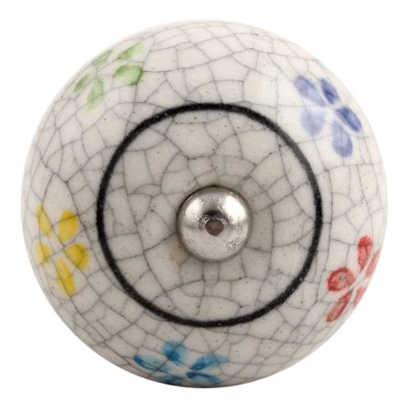 Mixed Floral Crackle Ceramic Wine Stopper 
