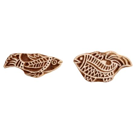 Set of 2 Piece New Mix Wooden Printing Block