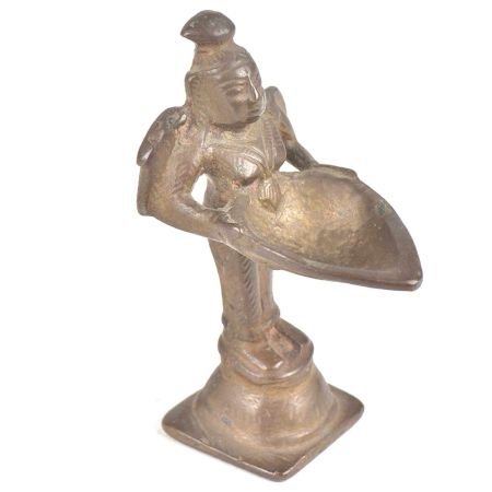 Brass Oil Lamp Diya Held By The Tribal Lady