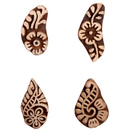 Set of 4 Piece New Mix Wooden Printing Block