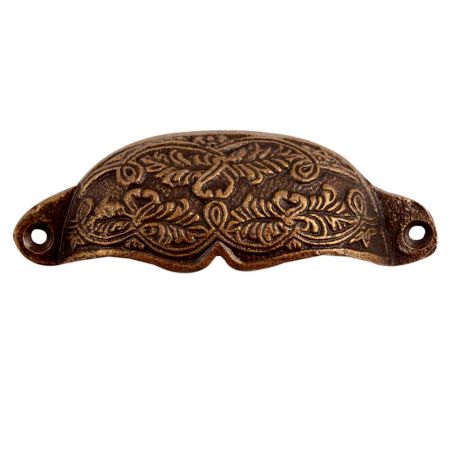 Floral D Pull Iron Handle