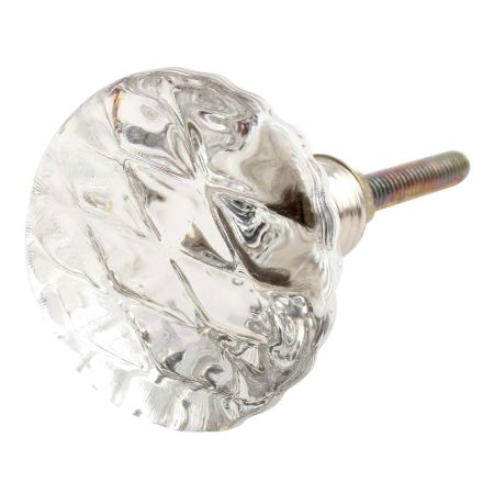 Clear Cut Oval Shape Glass Drawer Knob Online