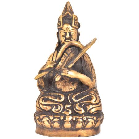 Bronze Nepalese Musician Sitting With A Cymbal