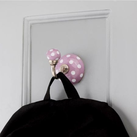 Lavender With White Dotted Wall Hook