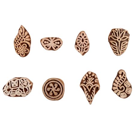 Set of 8 Piece New Mix Wooden Printing Block