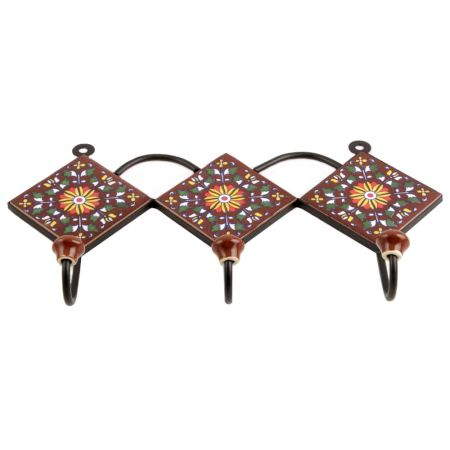 Brown Yellow Wheel Tiles Hook